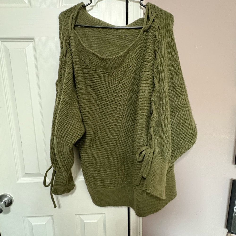 SHEIN Olive Off-Shoulder Sweater